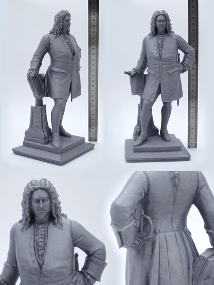 Händel-Denkmal Halle Silbergrau